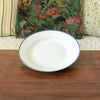 Plat de service rond et plat en porcelaine blanche liserés doré et bleu UML France diamètre de 28 cm par Hello Broc brocante en ligne