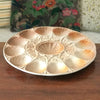 Grand plat de service rond en barbotine pour huîtres, fruits de mer et coquillages Sarreguemines par Hello Broc brocante en ligne