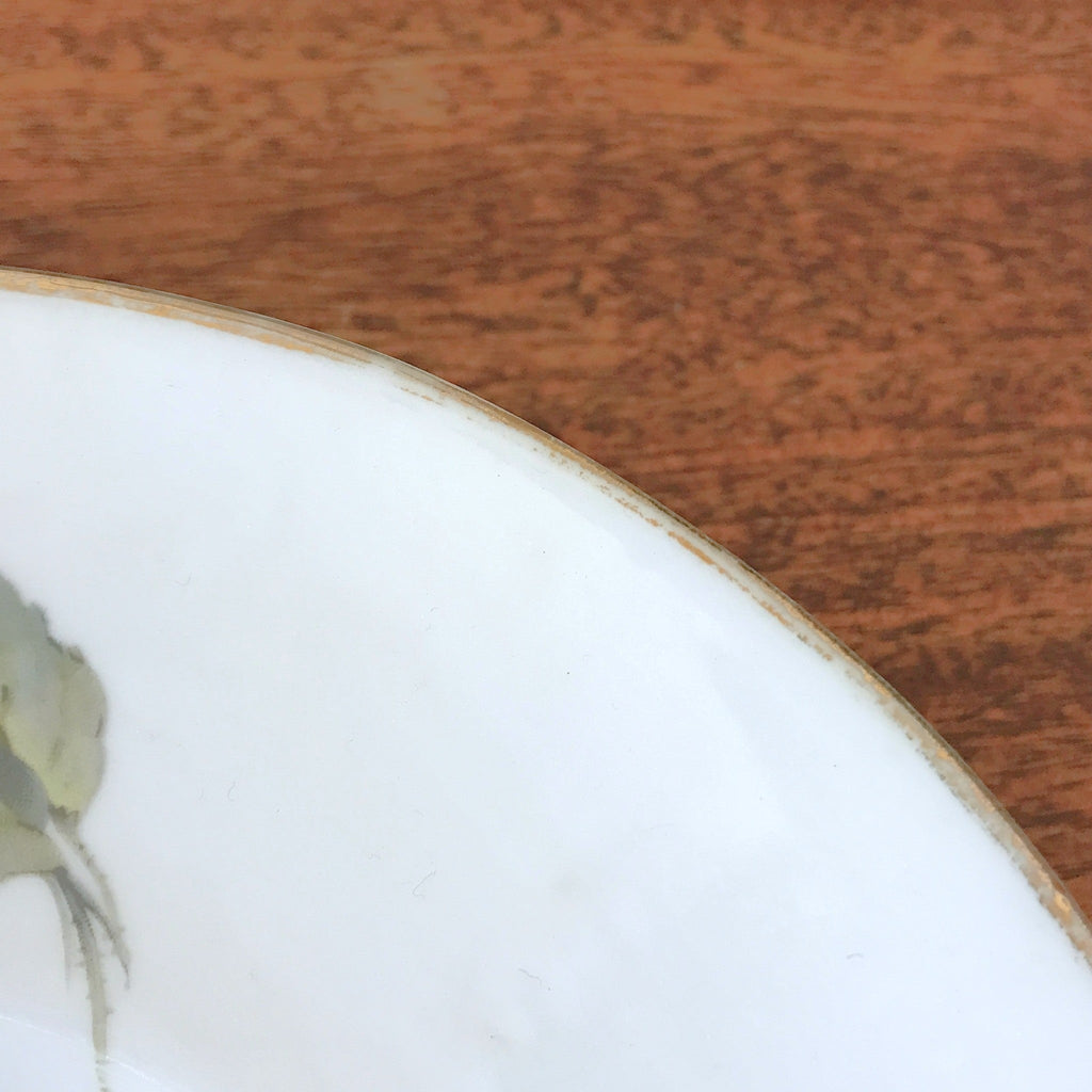 Grand plat de service ovale en porcelaine ULIM Limoges France à décor pavots longueur 40 cm par Hello Broc brocante en ligne