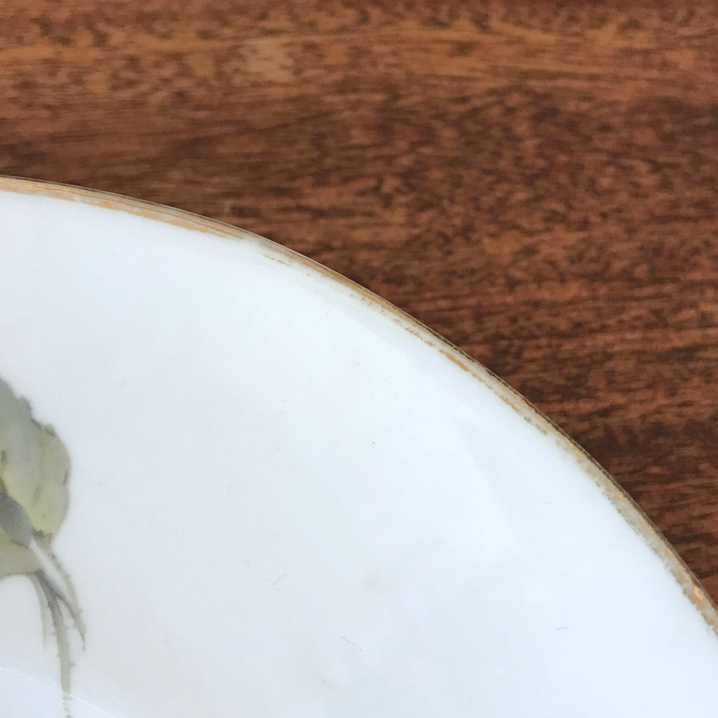 Grand plat de service ovale en porcelaine ULIM Limoges France à décor pavots par Hello Broc brocante en ligne