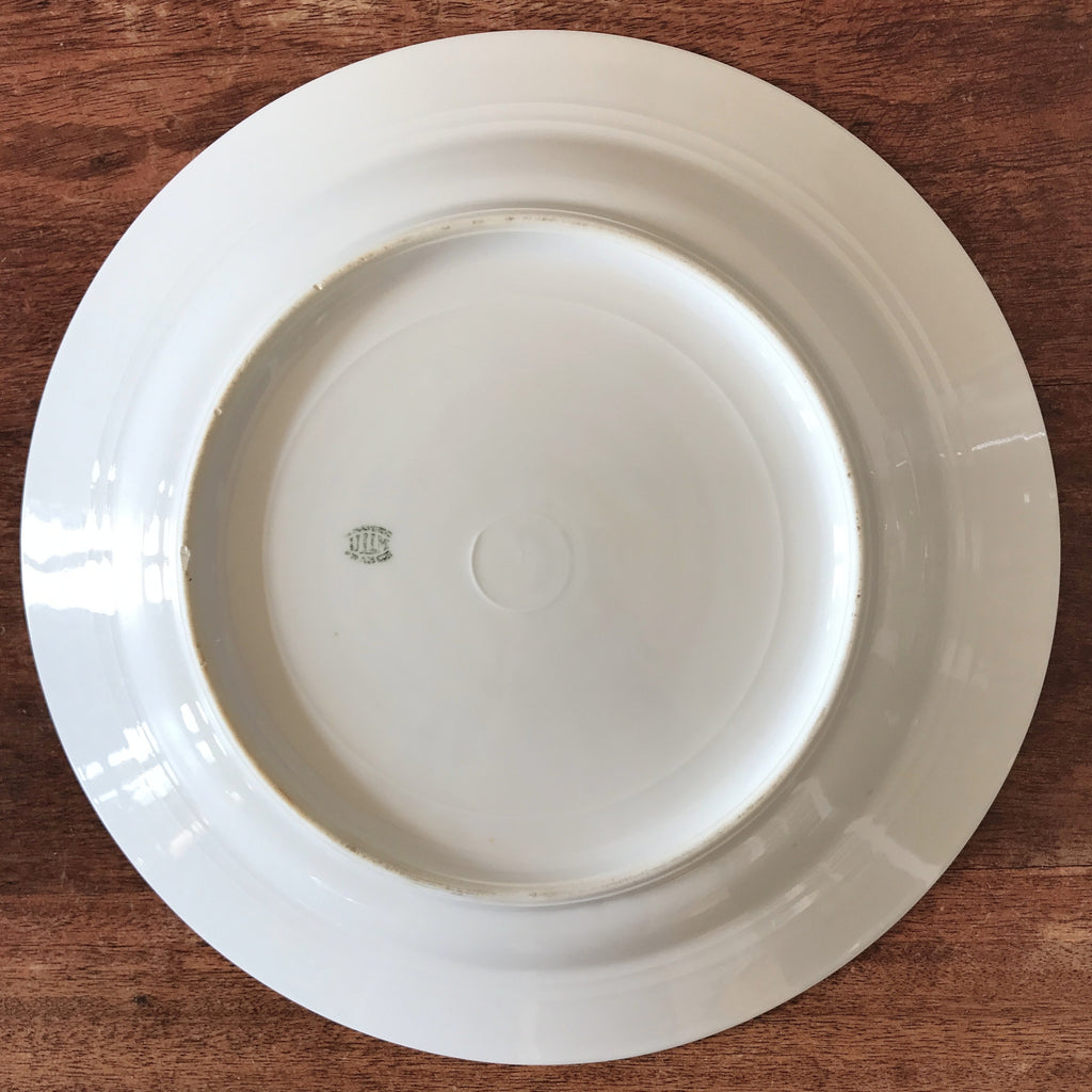 Grand plat rond légèrement creux en porcelaine de Limoges ULIM décor pavots diamètre de 31 cm par Hello Broc brocante en ligne