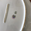Plat de service ovale en porcelaine de Limoges Lanternier décor fleurs et bleu par Hello Broc brocante en ligne
