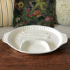 Grand plat à asperges en céramique blanche longueur 43 cm par Hello Broc brocante en ligne