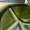 Lot de 3 assiettes à fondue vintage de Niderviller émaillées vert kaki bordure noire par Hello Broc brocante en ligne