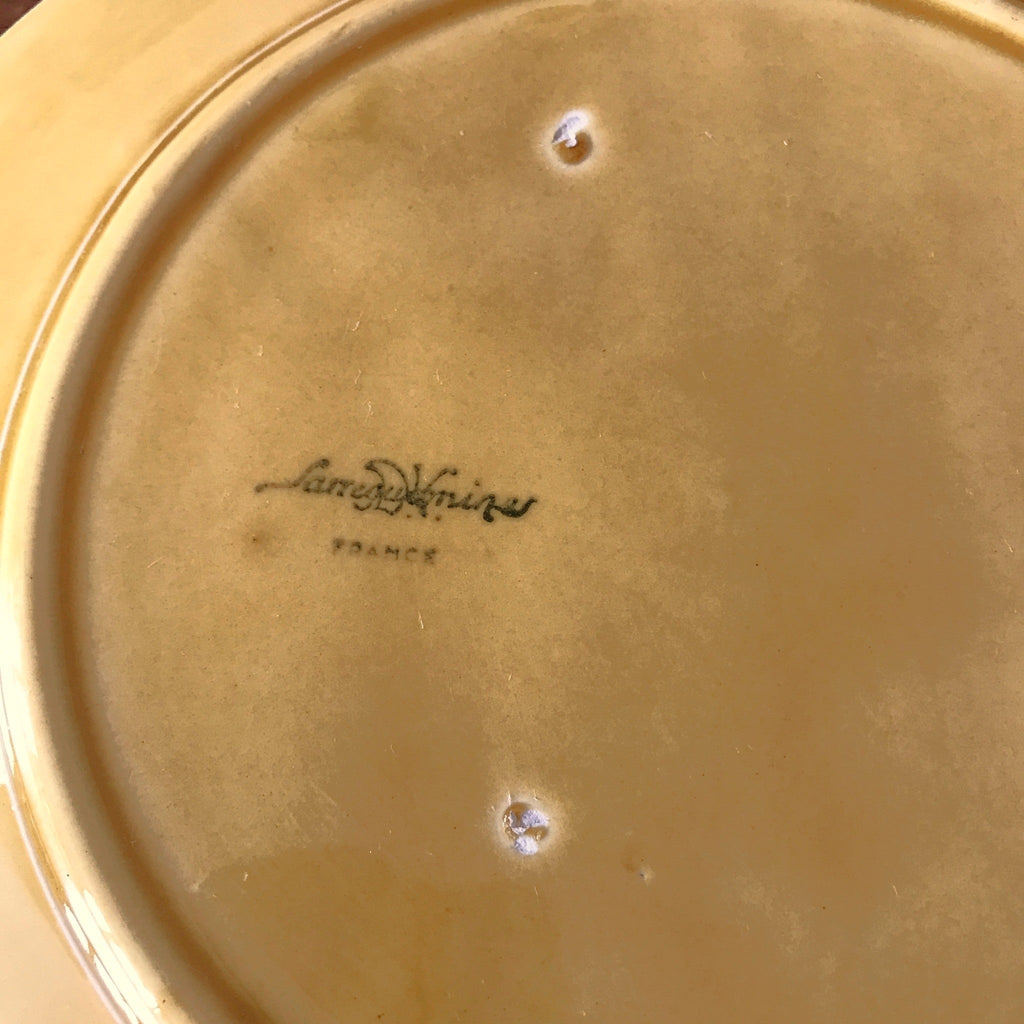 Lot de 6 assiettes à asperges jaune moutarde de Sarreguemines par Hello Broc brocante en ligne