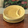 Lot de 6 assiettes à asperges jaune moutarde de Sarreguemines par Hello Broc brocante en ligne