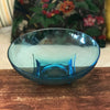 Grand saladier style Art Déco en verre moulé bleu par Hello Broc brocante en ligne