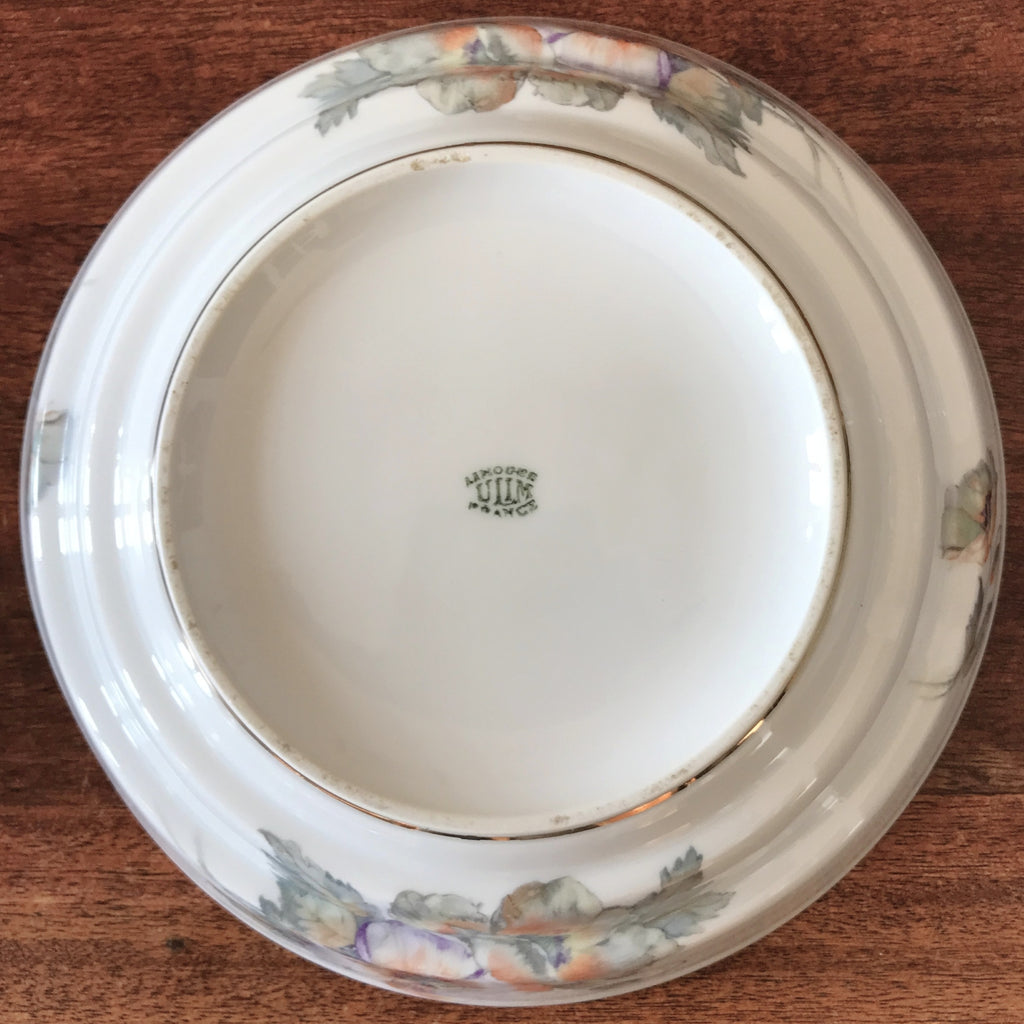 Saladier en porcelaine de Limoges France ULIM au décor pavots par Hello Broc brocante en ligne