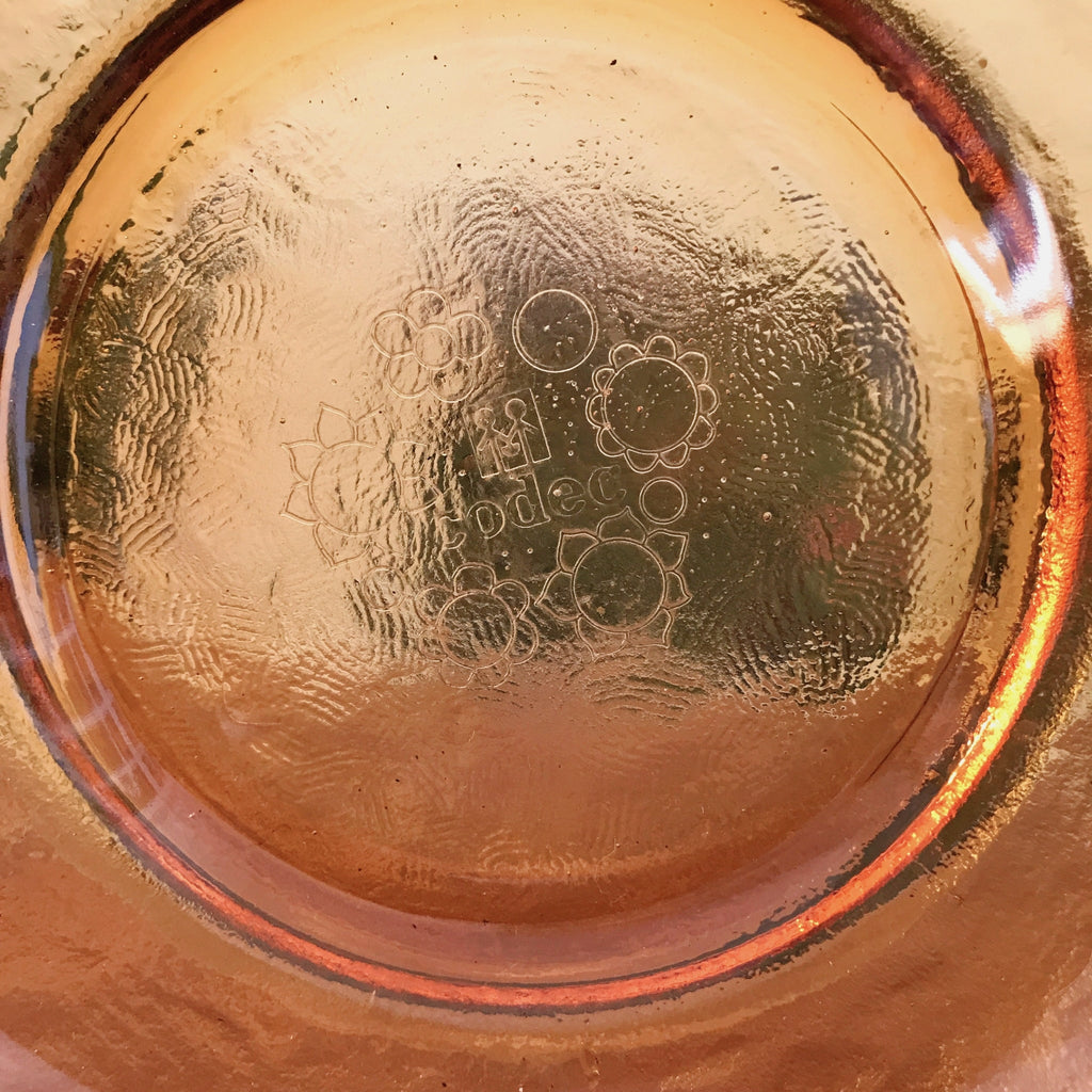 Saladier vintage en verre ambré Codec années 70 par Hello Broc brocante en ligne