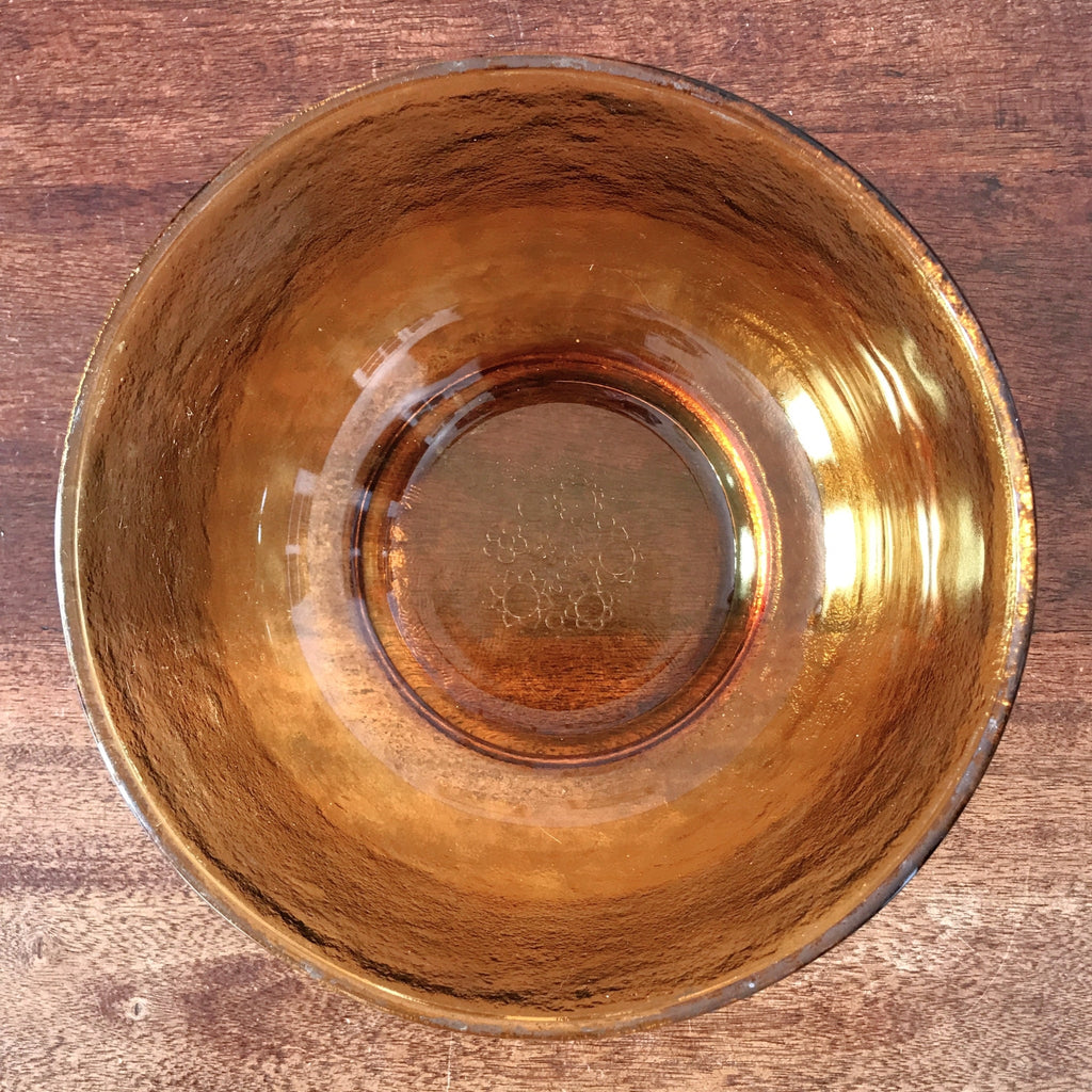 Saladier vintage en verre ambré Codec années 70 par Hello Broc brocante en ligne