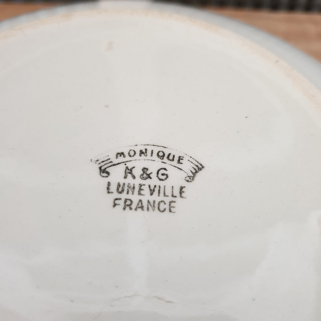 Soupière vintage de Keller & Guérin Lunéville décor Monique par Hello Broc brocante en ligne