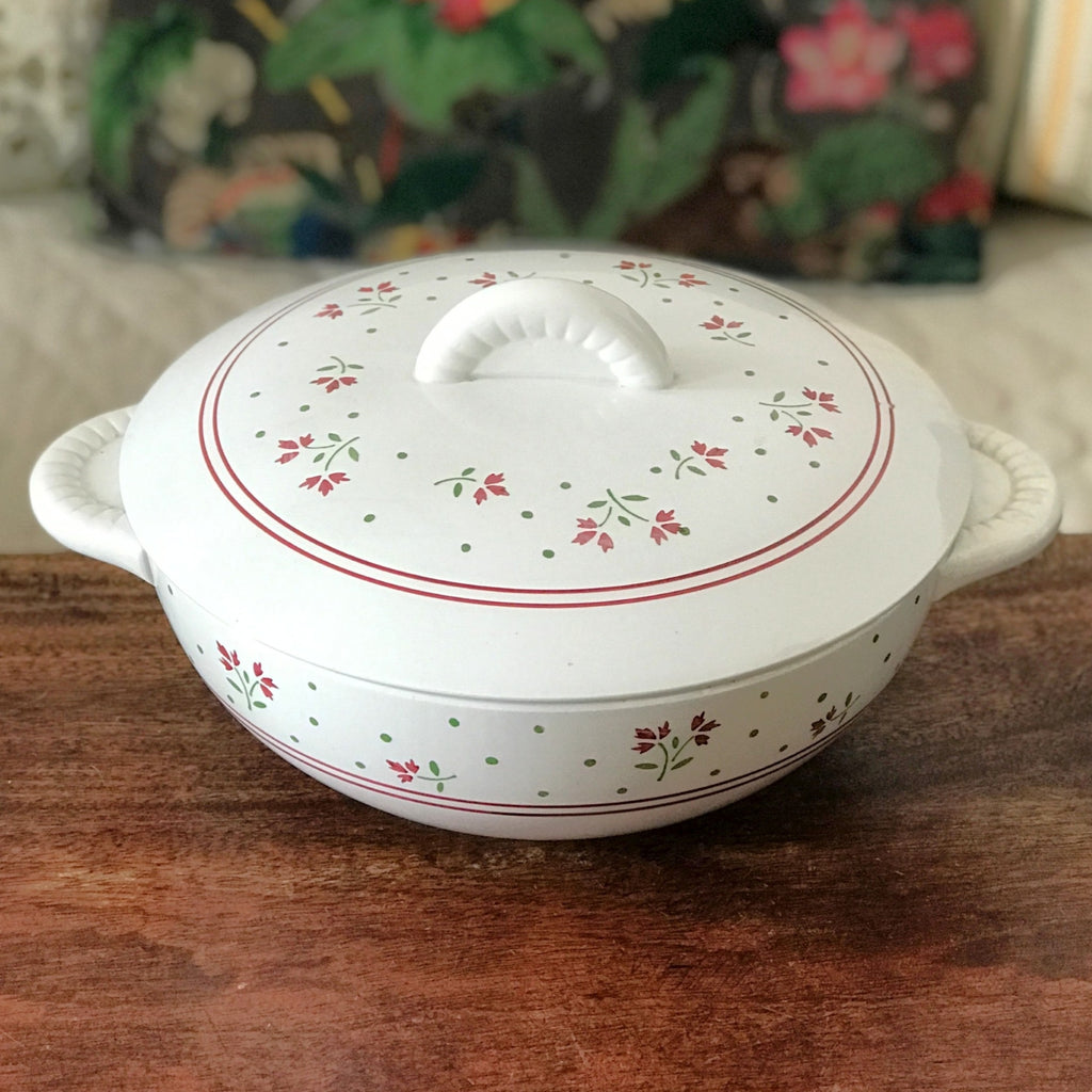 Soupière vintage de Keller & Guérin Lunéville décor Monique par Hello Broc brocante en ligne