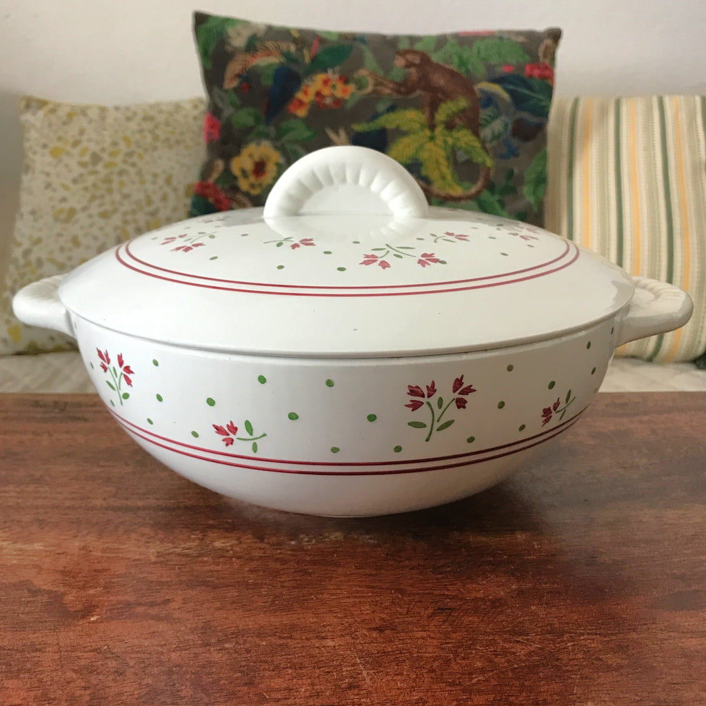 Soupière vintage de Keller & Guérin Lunéville décor Monique par Hello Broc brocante en ligne