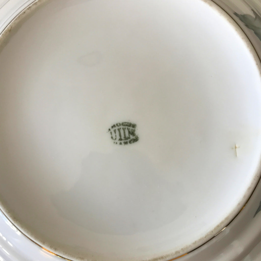 Légumier ou soupière Art Déco ULIM en porcelaine de Limoges décor fleurs de pavot coquelicot par Hello Broc brocante en ligne