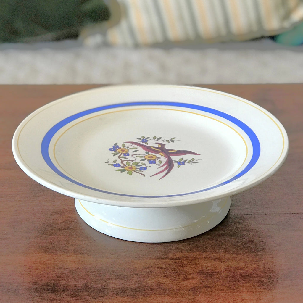 Présentoir à gâteau sur piédouche de Boch La Louvière par Hello Broc brocante en ligne