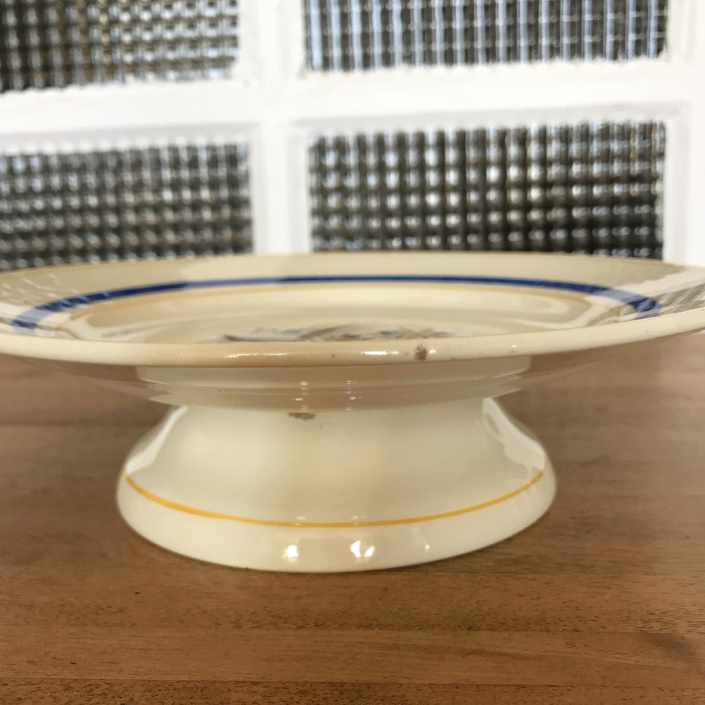 Présentoir à gâteau sur piédouche de Boch La Louvière par Hello Broc brocante en ligne