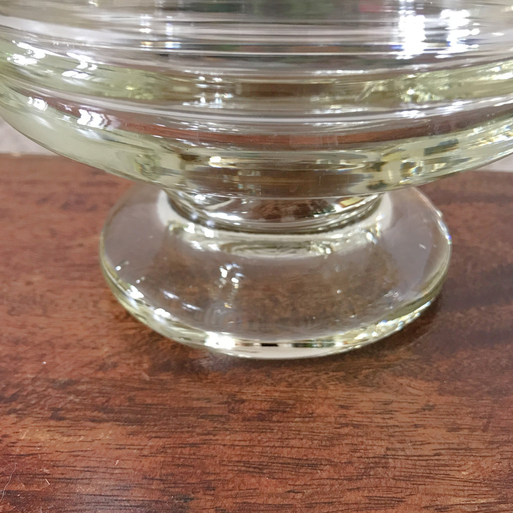 Coupe à fruits vintage sur piédouche en verre moulé par Hello Broc brocante en ligne