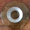 Grand présentoir à gâteau Art Déco en verre moulé jaune sur pied diamètre 31 cm par Hello Broc brocante en ligne
