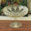 Grand compotier vintage sur pied en cristal moulé années 50 par Hello Broc brocante en ligne