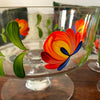 Service à fruits ou à punch vintage  en verre décor peint main années 70 / 80 par  Hello Broc brocante en ligne