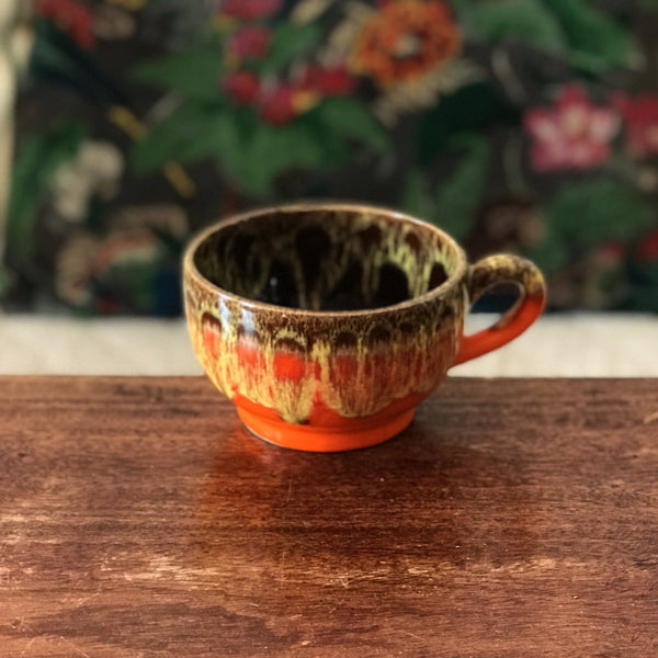 Bol à bouillon vintage années 70 orange et marron en céramique de Vallauris par Hello Broc brocante en ligne