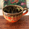 Bol à bouillon vintage orange et marron en céramique de Vallauris années 70 par Hello Broc brocante en ligne