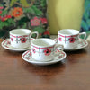 Ensemble de 3 tasses et sous-tasses à café décor Monique de Céranord Saint Amand Nord par Hello Broc brocante en ligne