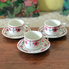 Ensemble de 3 tasses et sous-tasses à café décor Monique de Céranord Saint Amand Nord par Hello Broc brocante en ligne