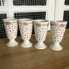 Ensemble de 4 mazagrans publicitaires fleuris en céramique Yves Rocher par Hello Broc brocante en ligne