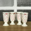 Ensemble de 4 mazagrans publicitaires fleuris en céramique Yves Rocher par Hello Broc brocante en ligne