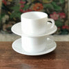 Lot de 2 tasses à thé et 2 soucoupes Arcopal en verre opalin blanc contenance de 20 cl par  Hello Broc brocante en ligne
