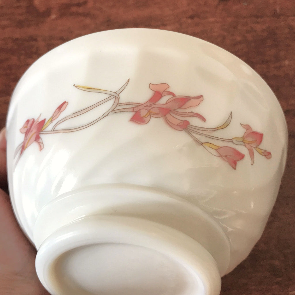 Lot de 3 bols Arcopal torse motif Diana verre opalin blanc vintage années 80 par Hello Broc brocante en ligne