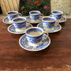 Lot de 6 tasses et soucoupes Villeroy & Boch décor Burgenland bleu par Hello Broc brocante en ligne