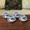 Ensemble de 4 tasses et 4 sous-tasses à café Villeroy & Boch décor Burgenland bleu par Hello Broc brocante en ligne