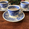 Ensemble de 4 tasses et 4 sous-tasses à café Villeroy & Boch décor Burgenland bleu par Hello Broc brocante en ligne