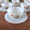 Lot 6 tasses et sous tasses coordonnées à café ou à thé en opaline Arcopal par Hello Broc brocante en ligne
