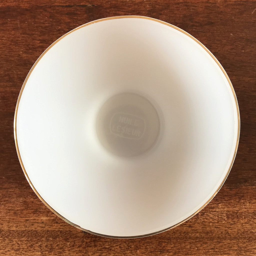 Lot 4 bols Huile Lesieur vintage en verre opalin blanc par Hello Broc brocante en ligne