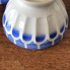 Paire de grands bols à café dits de grand-mère à facettes en faïence attribution Digoin Sarreguemines décor bleu Art Déco par Hello Broc brocante en ligne
