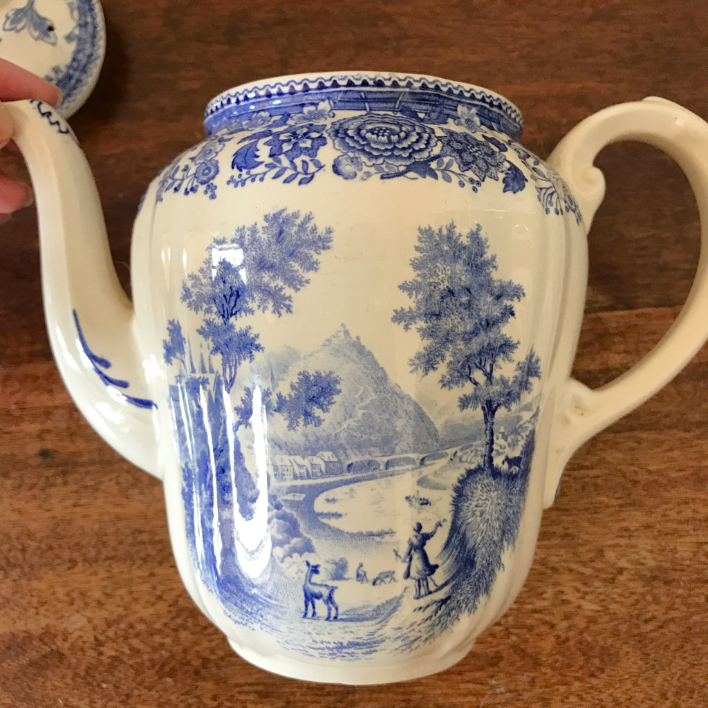 Cafetière verseuse théière vintage Villeroy & Boch Burgenland bleu contenance de 1,2 litre par Hello Broc brocante en ligne