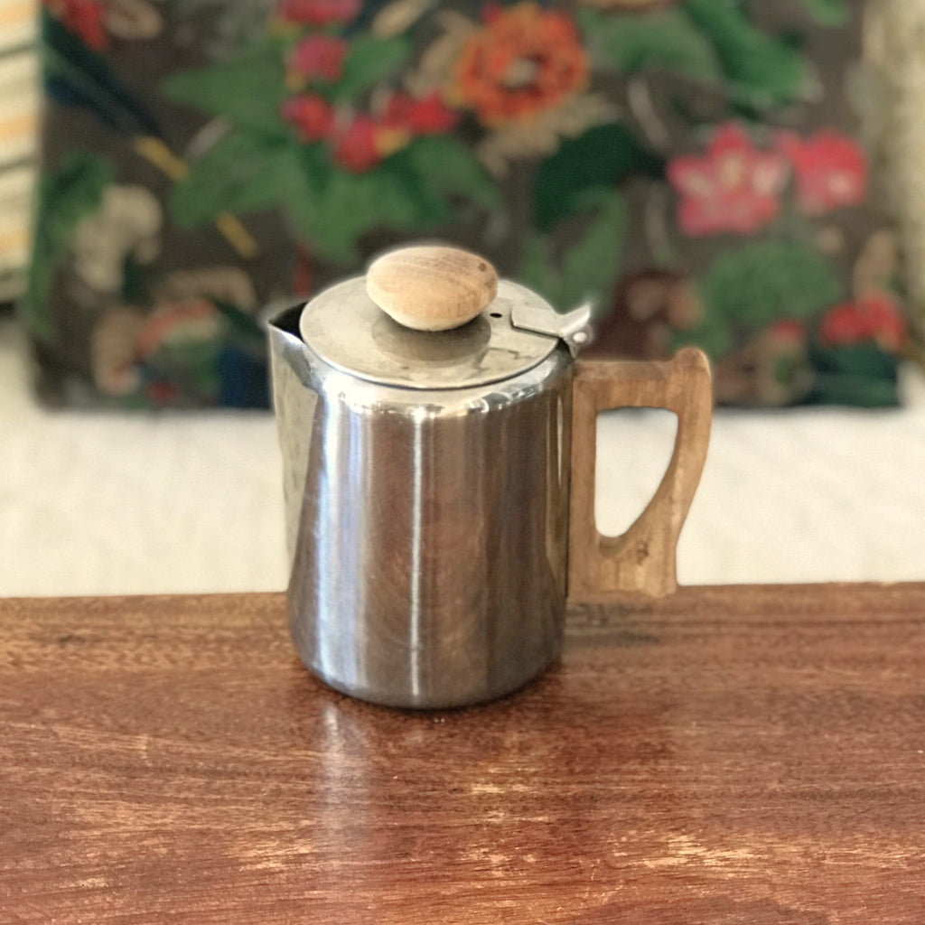 Théière individuelle en acier inoxydable et bois par Hello Broc brocante en ligne