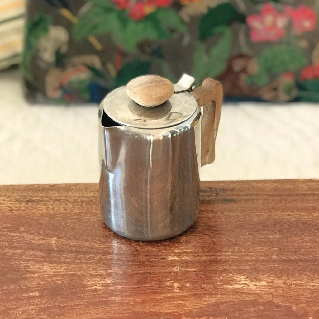 Théière individuelle en acier inoxydable et bois par Hello Broc brocante en ligne