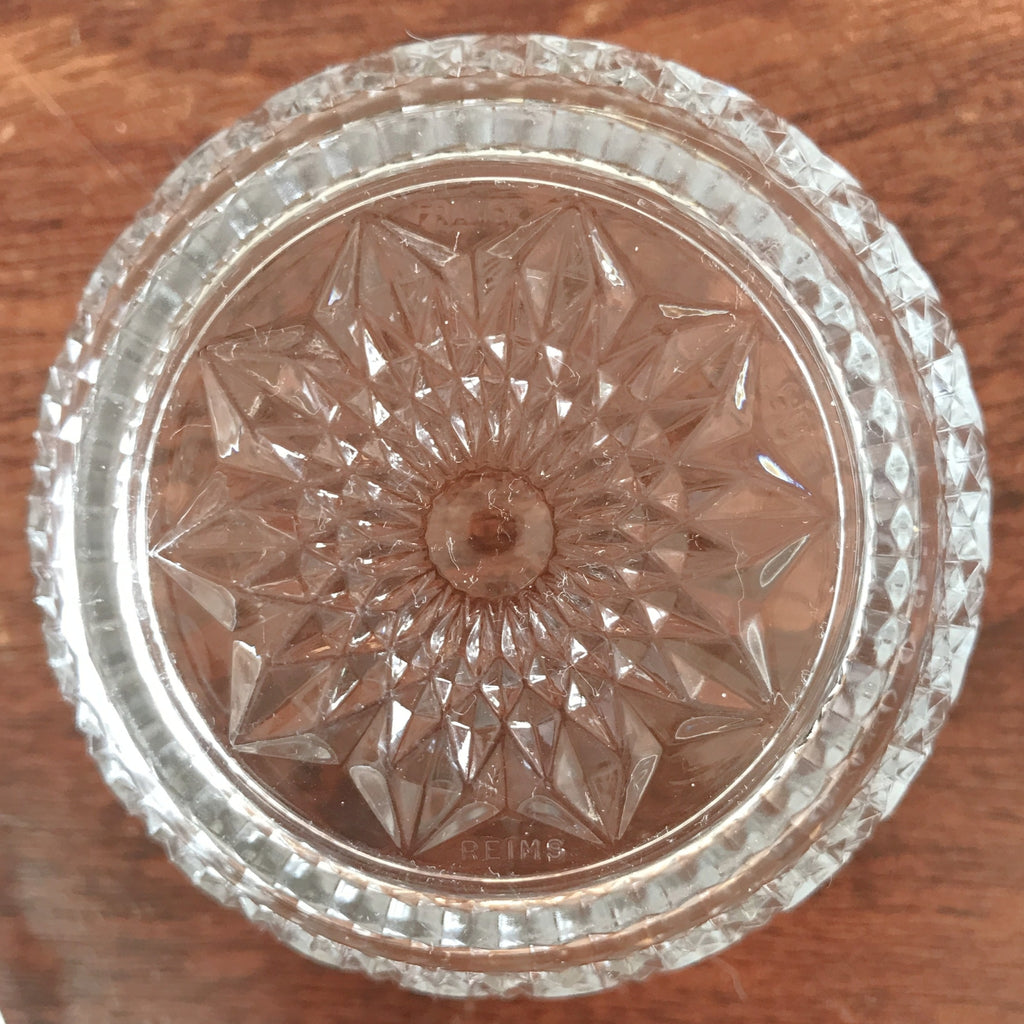 Sucrier vintage en verre moulé de Reims France par Hello Broc brocante en ligne