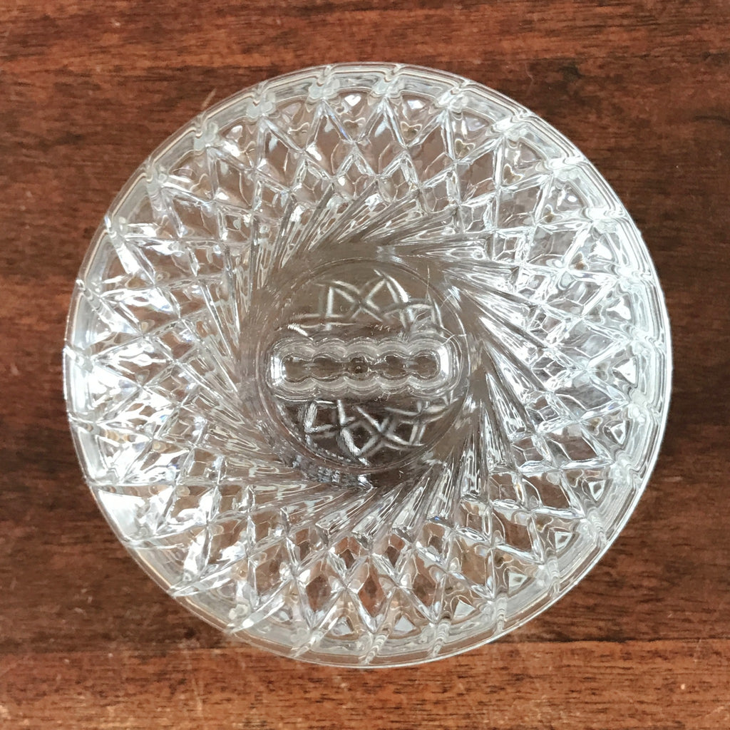 Bonbonnière sucrier drageoir vintage en verre moulé incolore par Hello Broc brocante en ligne