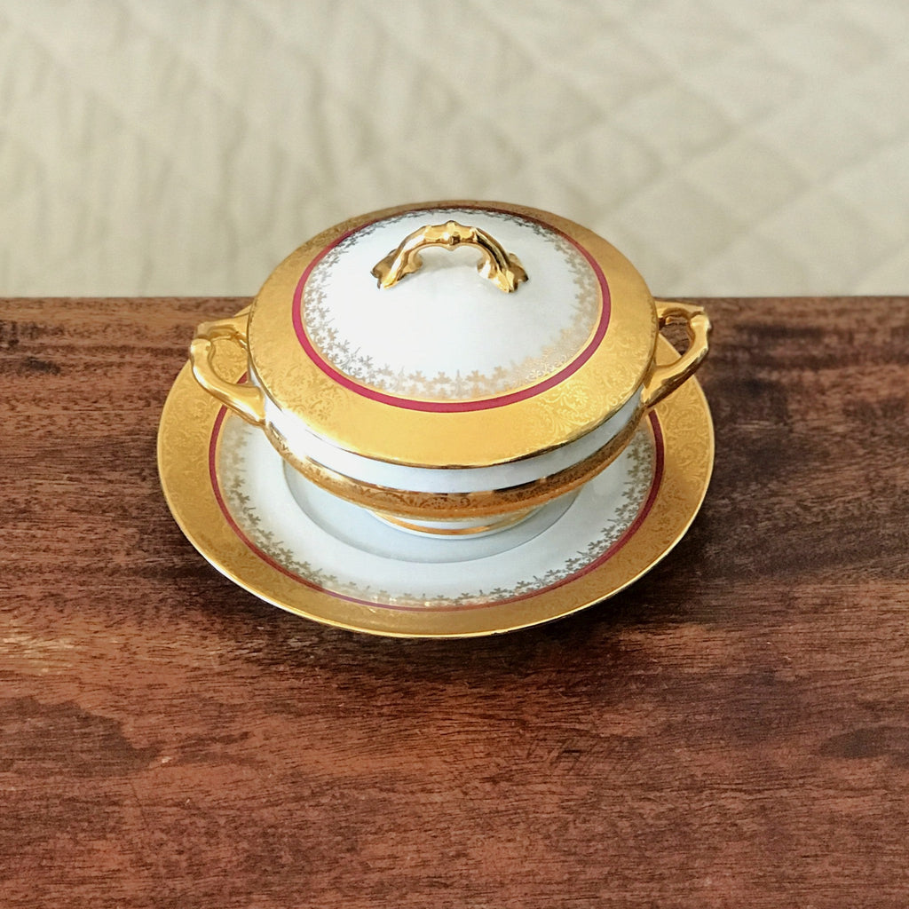 Sucrier et coupelle de service en Porcelaine de Limoges par Hello Broc brocante en ligne