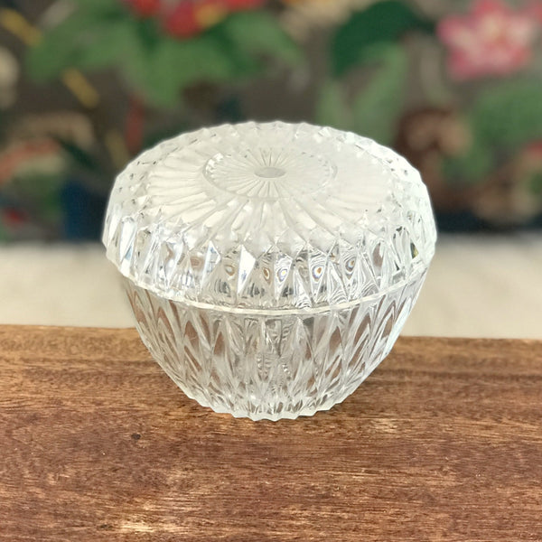 Sucrier vintage en verre moulé Duralex France modèle Diamant forme pomme par Hello Broc brocante en ligne