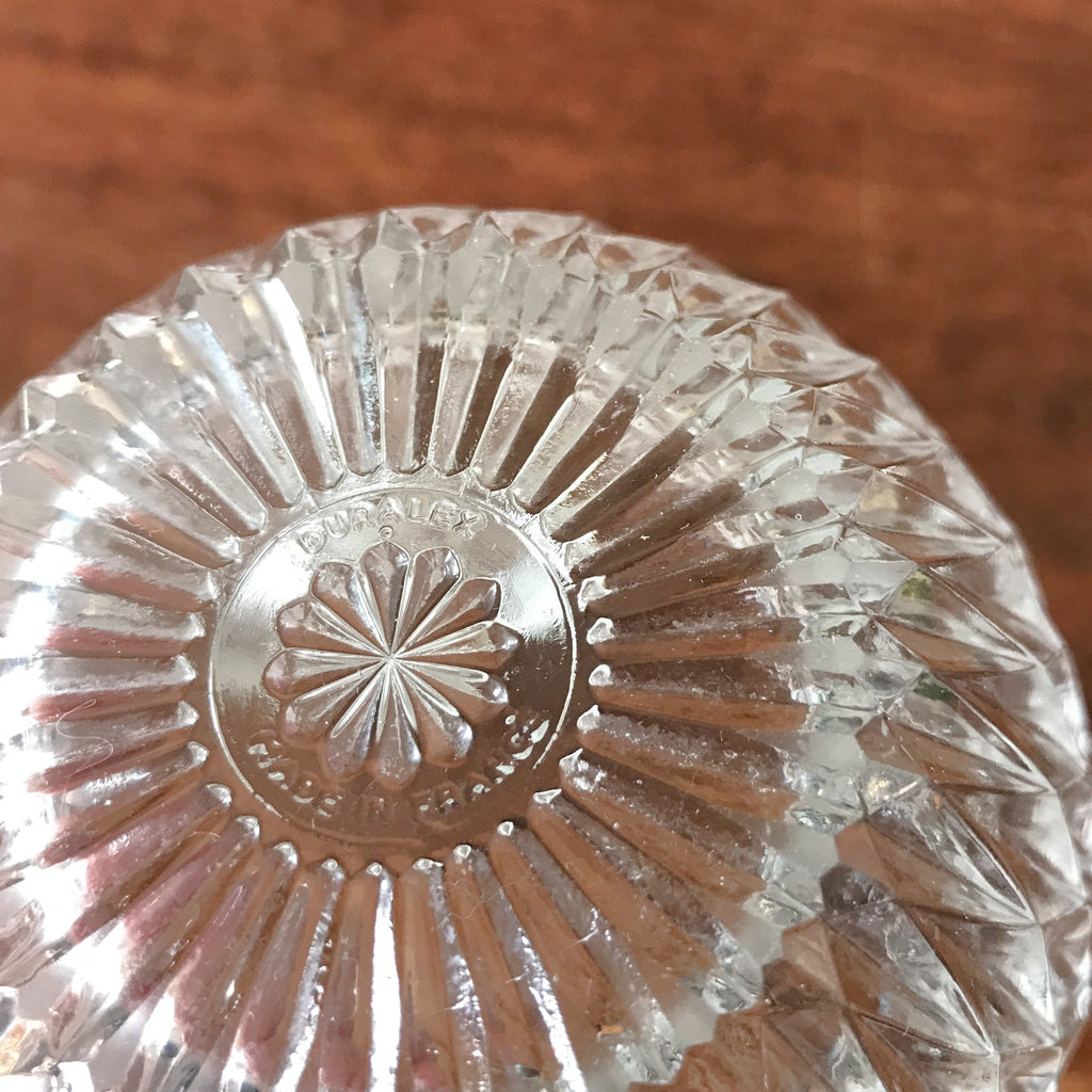 Sucrier vintage en verre moulé Duralex France modèle Diamant forme pomme par Hello Broc brocante en ligne