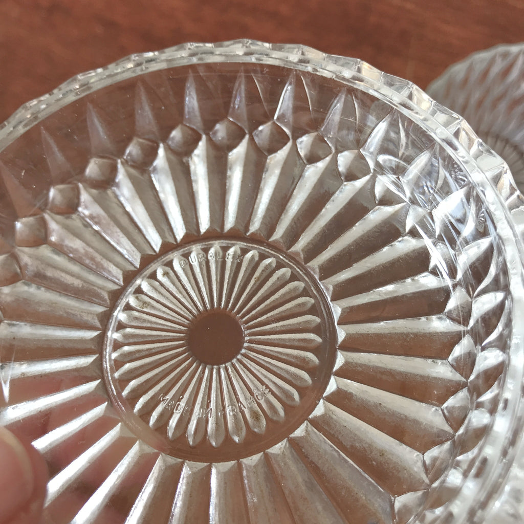 Sucrier vintage en verre moulé Duralex France modèle Diamant forme pomme par Hello Broc brocante en ligne