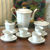 Service à thé ou café 1930 en porcelaine de Limoges blanche et liserés dorés Limoges Unique France - Hello Broc brocante en ligne