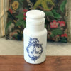 Grand bocal style pot d'apothicaire vintage en verre opalin blanc décor bleu made in Italy par Hello Broc brocante en ligne