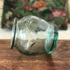 Bocal vintage en verre légère teinte bleue verte dans le style pot à graisse hauteur de 14 cm par Hello Broc brocante en ligne